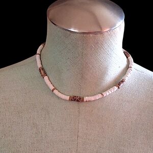 Chic Cream and Brown Beaded Necklace